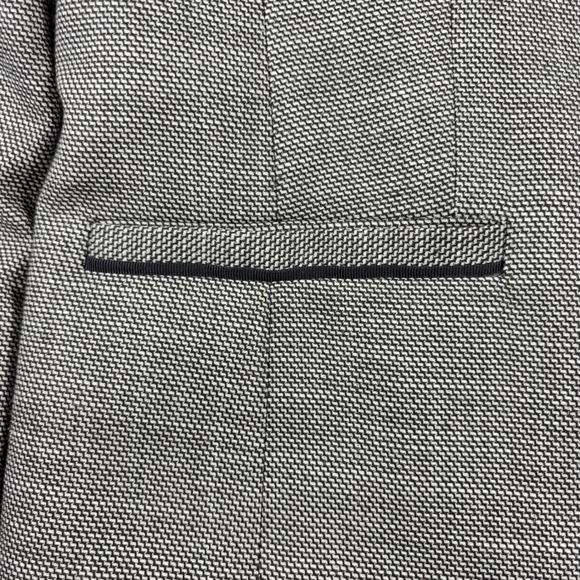 Talbots Blazer Gray Black Trimmed Houndstooth Career Jacket - Size 8 Classic - Picture 7 of 11